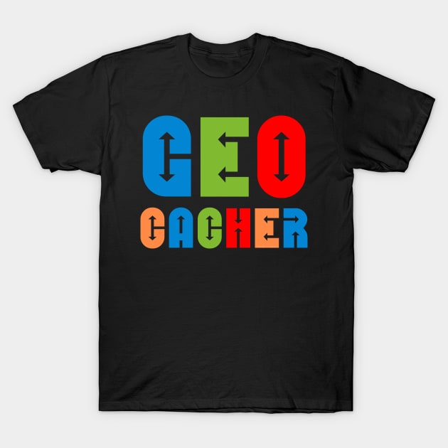 Colorful Geocacher Arrows T-Shirt by Barthol Graphics